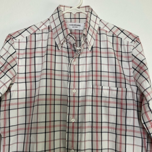 Thom Browne Plaid Long Sleeve Shirt Cotton Size 1 Small - Picture 2 of 16